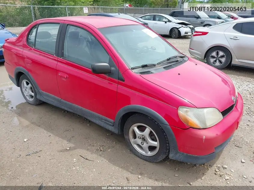 2002 Toyota Echo VIN: JTDBT123020205463 Lot: 45091244