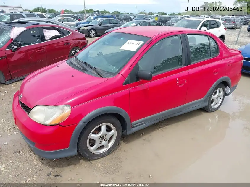 2002 Toyota Echo VIN: JTDBT123020205463 Lot: 45091244