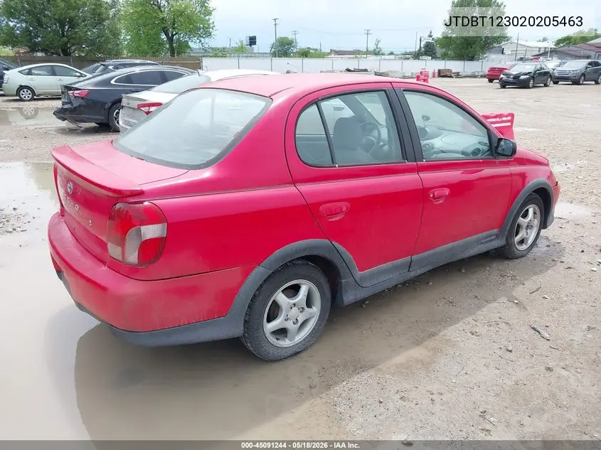 2002 Toyota Echo VIN: JTDBT123020205463 Lot: 45091244