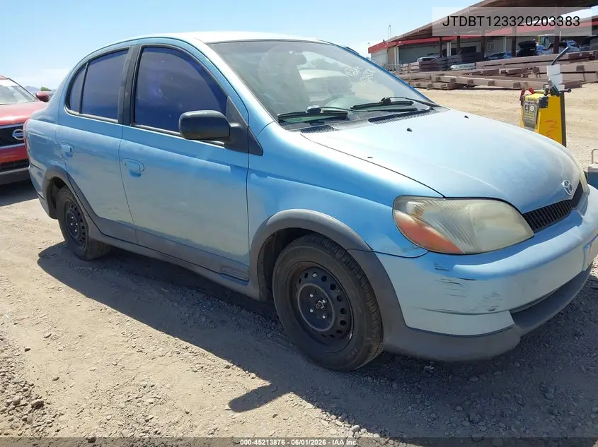 2002 Toyota Echo VIN: JTDBT123320203383 Lot: 45213876