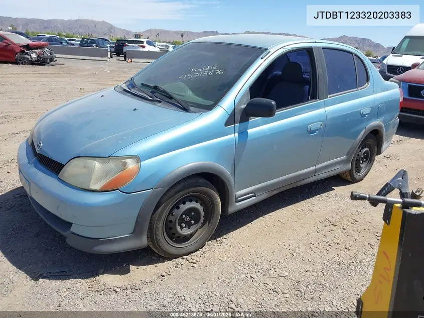 2002 Toyota Echo VIN: JTDBT123320203383 Lot: 45213876