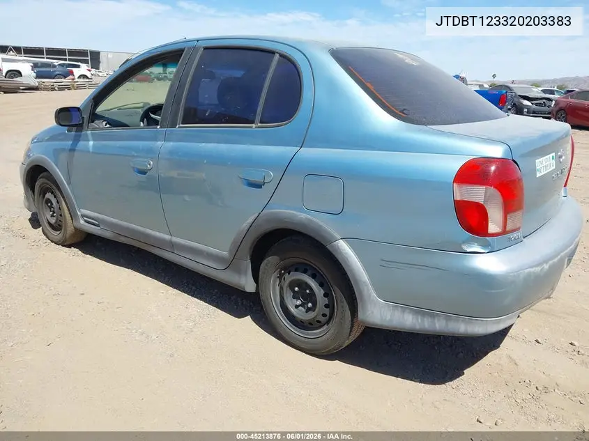 2002 Toyota Echo VIN: JTDBT123320203383 Lot: 45213876