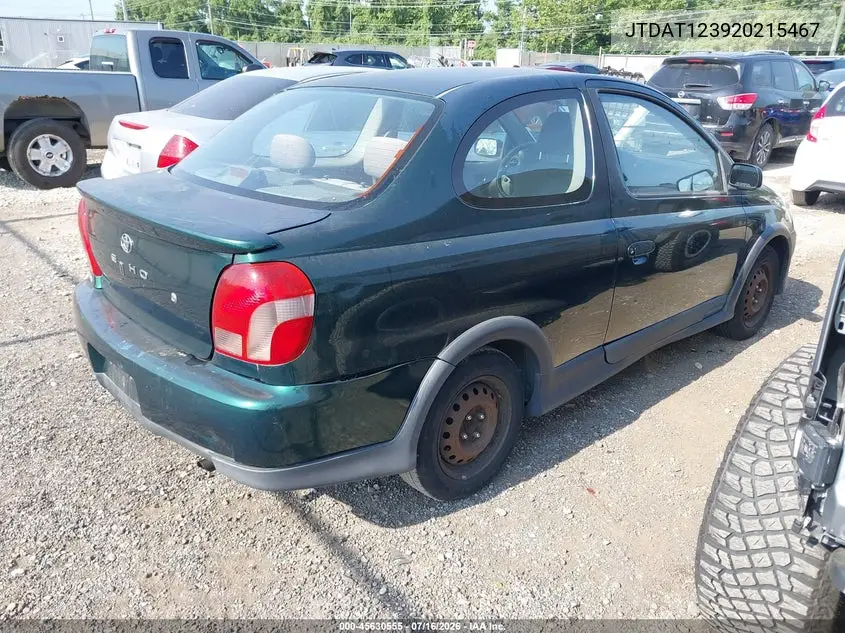 2002 Toyota Echo VIN: JTDAT123920215467 Lot: 45630555