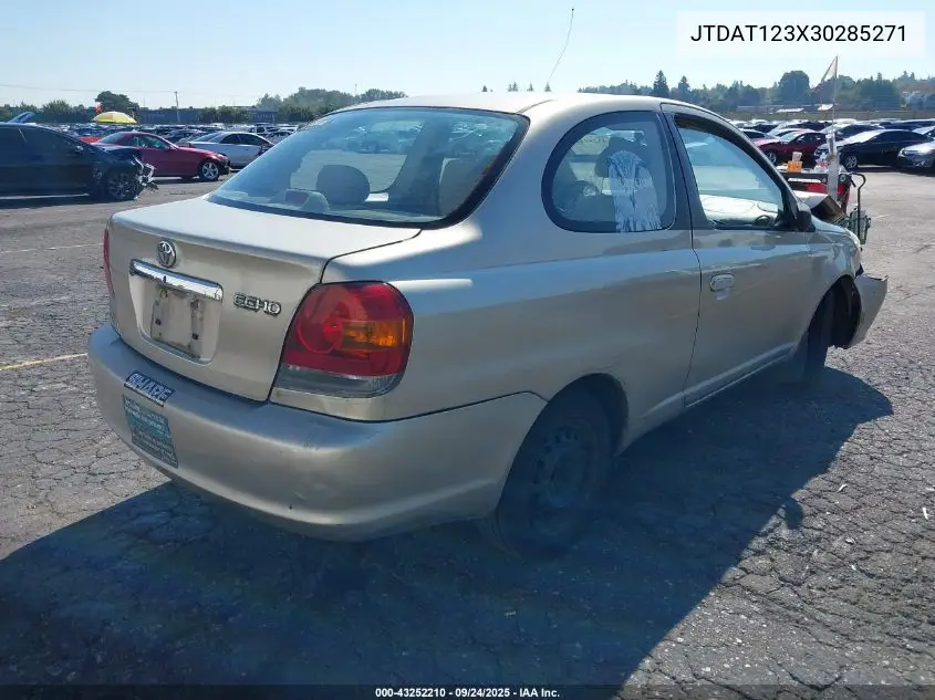 2003 Toyota Echo VIN: JTDAT123X30285271 Lot: 43252210
