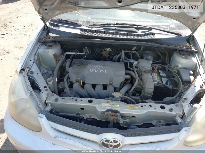 2003 Toyota Echo VIN: JTDAT123530311971 Lot: 45146543