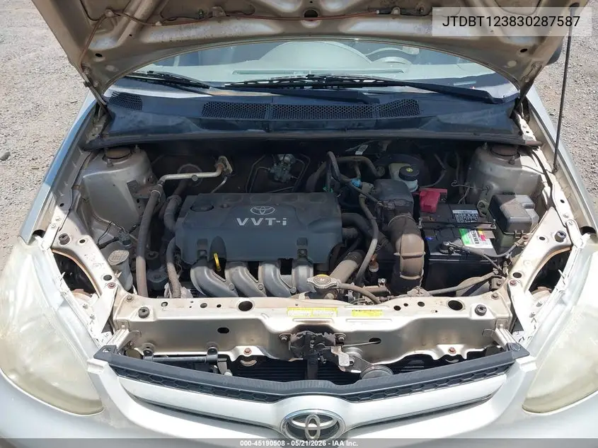 2003 Toyota Echo VIN: JTDBT123830287587 Lot: 45190508