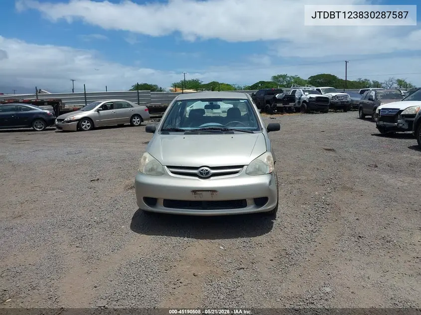 2003 Toyota Echo VIN: JTDBT123830287587 Lot: 45190508