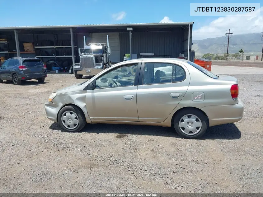 2003 Toyota Echo VIN: JTDBT123830287587 Lot: 45190508