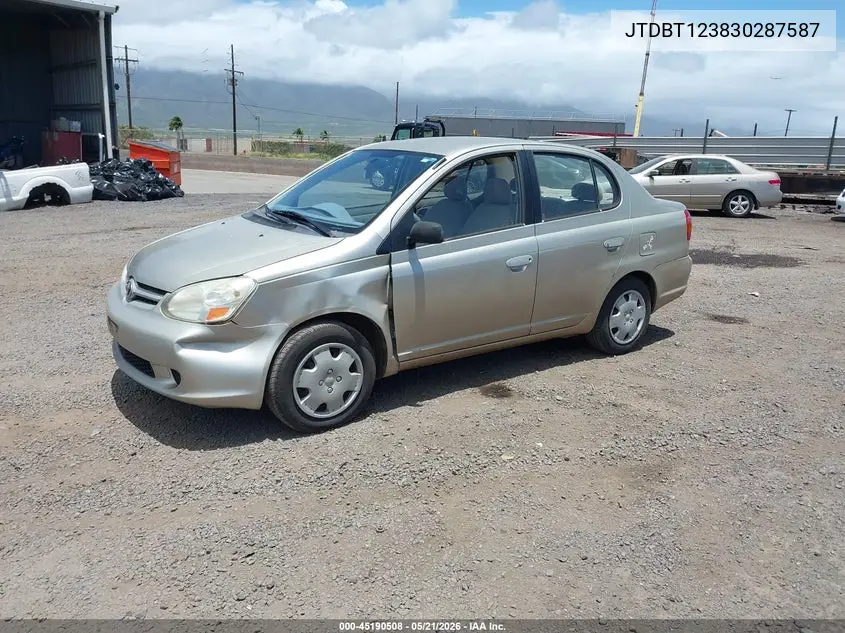 2003 Toyota Echo VIN: JTDBT123830287587 Lot: 45190508