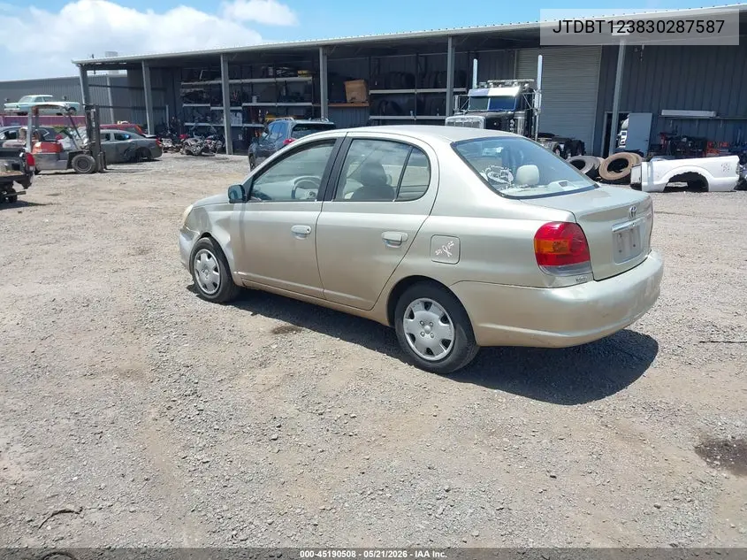 2003 Toyota Echo VIN: JTDBT123830287587 Lot: 45190508