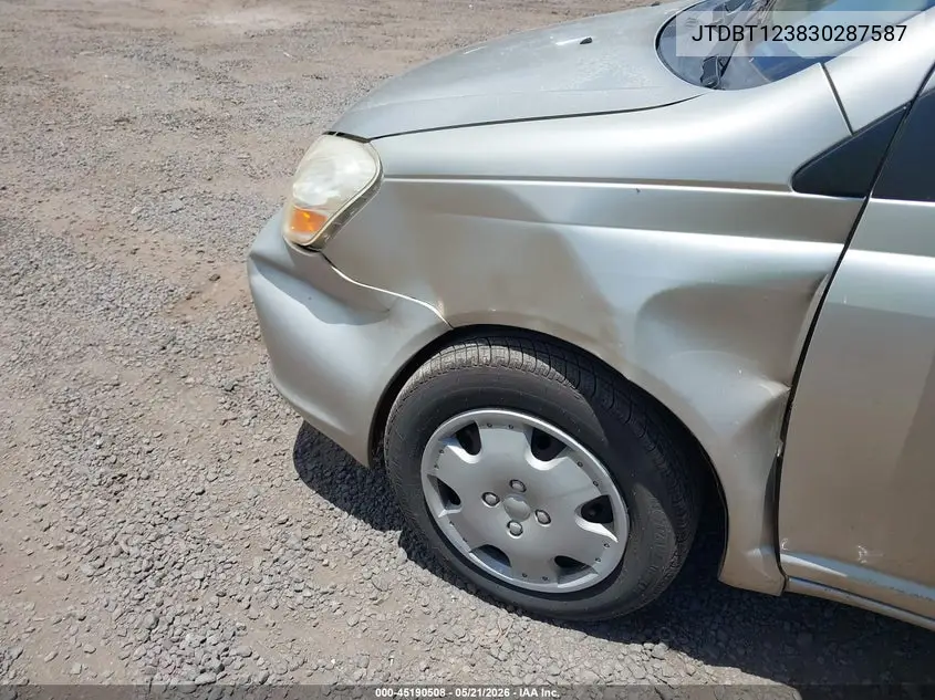 2003 Toyota Echo VIN: JTDBT123830287587 Lot: 45190508