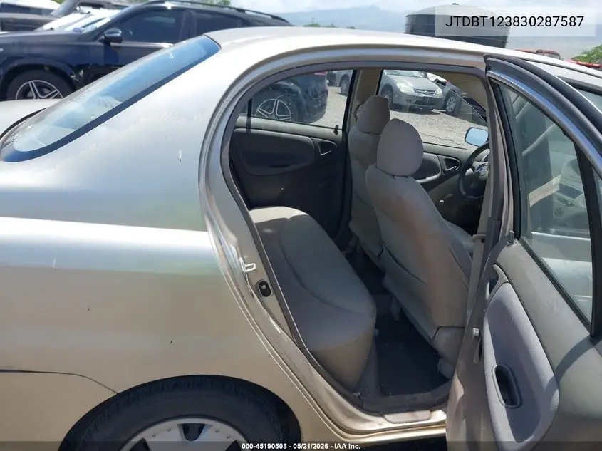 2003 Toyota Echo VIN: JTDBT123830287587 Lot: 45190508