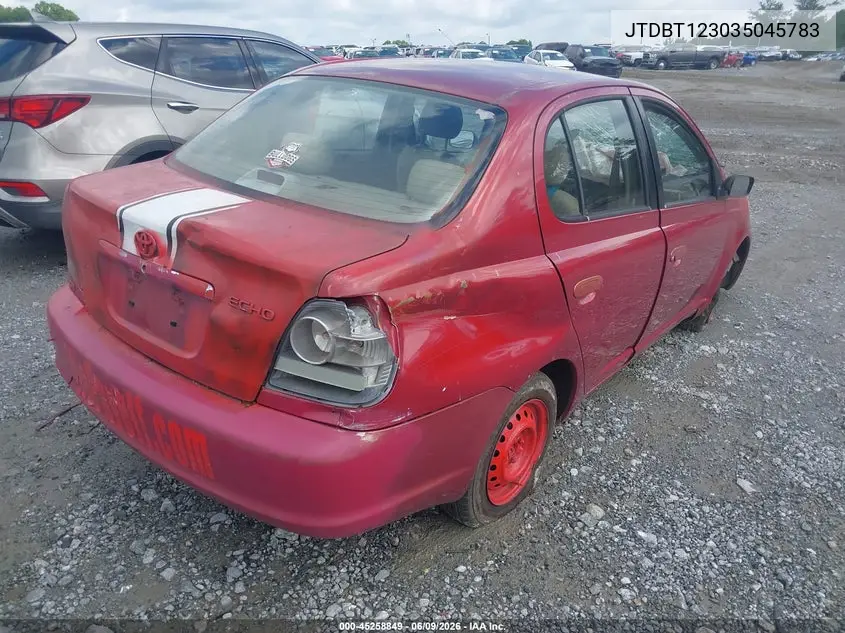 2003 Toyota Echo VIN: JTDBT123035045783 Lot: 45258849
