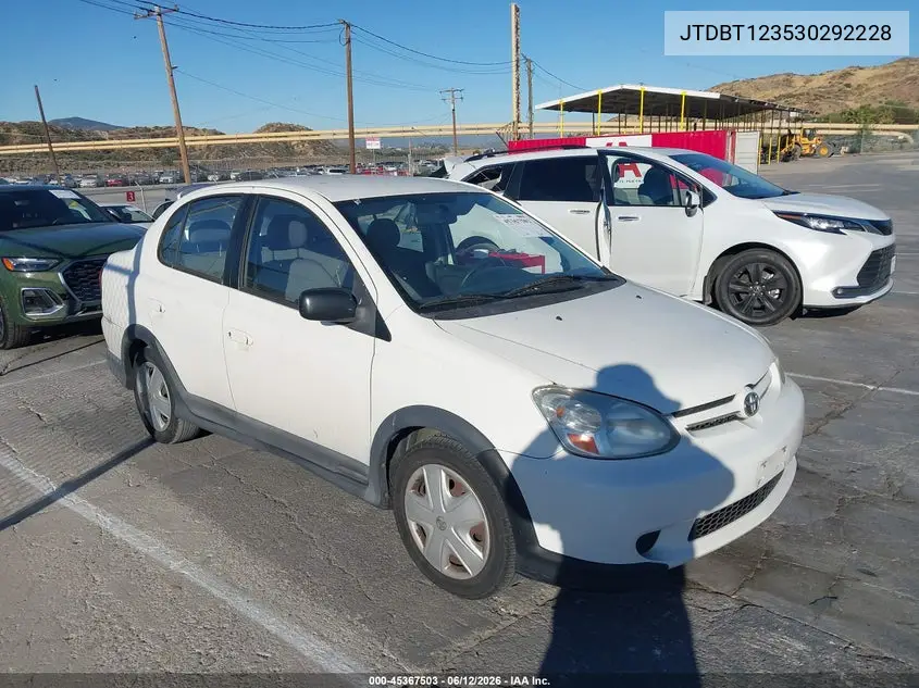 2003 Toyota Echo VIN: JTDBT123530292228 Lot: 45367503