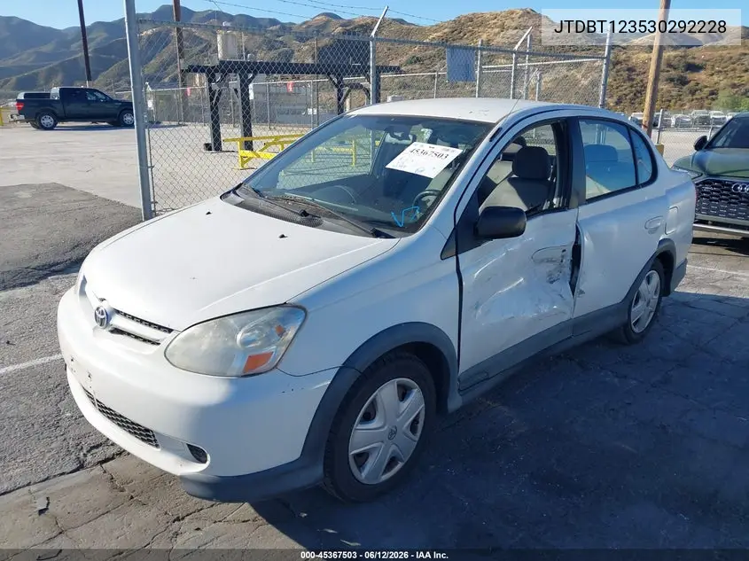 2003 Toyota Echo VIN: JTDBT123530292228 Lot: 45367503