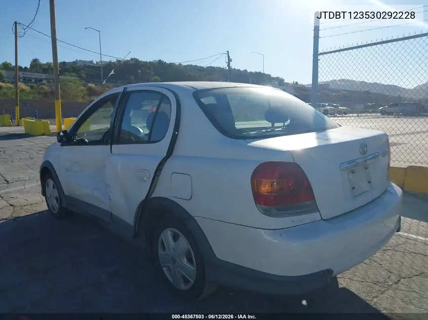 2003 Toyota Echo VIN: JTDBT123530292228 Lot: 45367503
