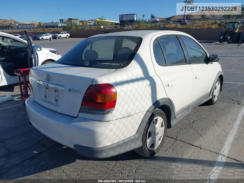 2003 Toyota Echo VIN: JTDBT123530292228 Lot: 45367503