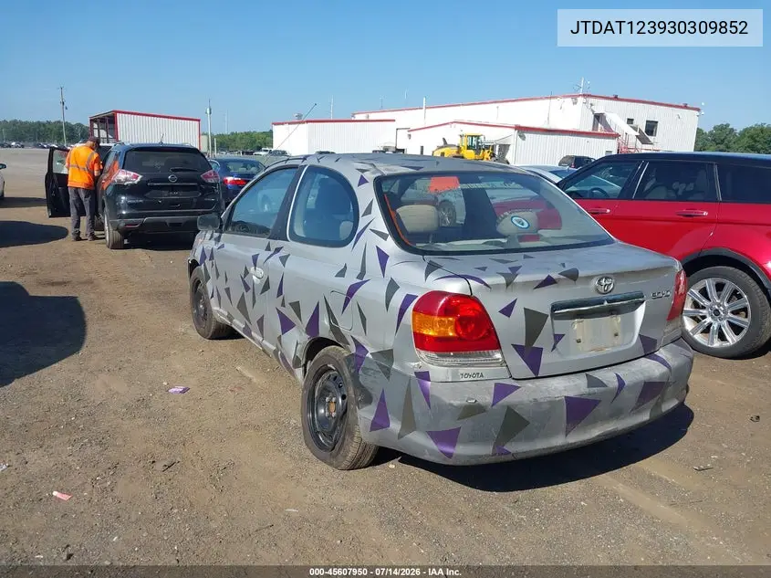 2003 Toyota Echo VIN: JTDAT123930309852 Lot: 45607950