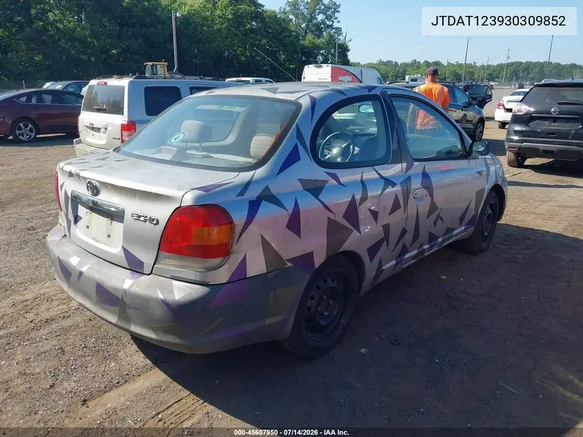 2003 Toyota Echo VIN: JTDAT123930309852 Lot: 45607950