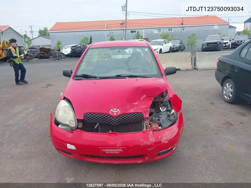 2005 Toyota Echo VIN: JTDJT123750093034 Lot: 12627897