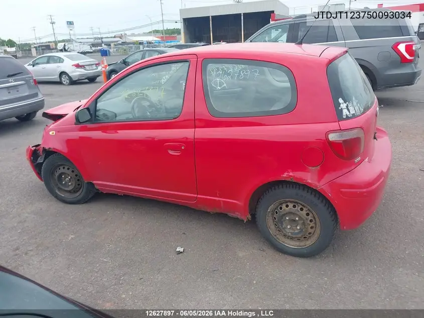 2005 Toyota Echo VIN: JTDJT123750093034 Lot: 12627897