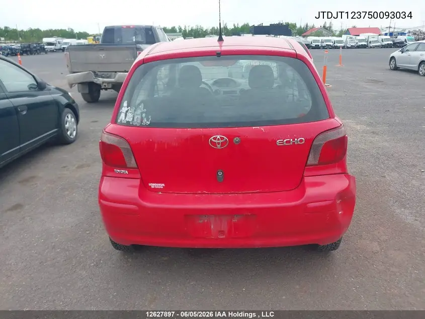 2005 Toyota Echo VIN: JTDJT123750093034 Lot: 12627897