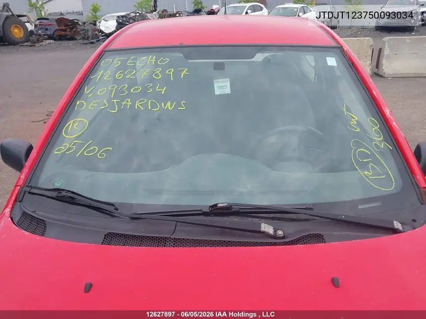 2005 Toyota Echo VIN: JTDJT123750093034 Lot: 12627897