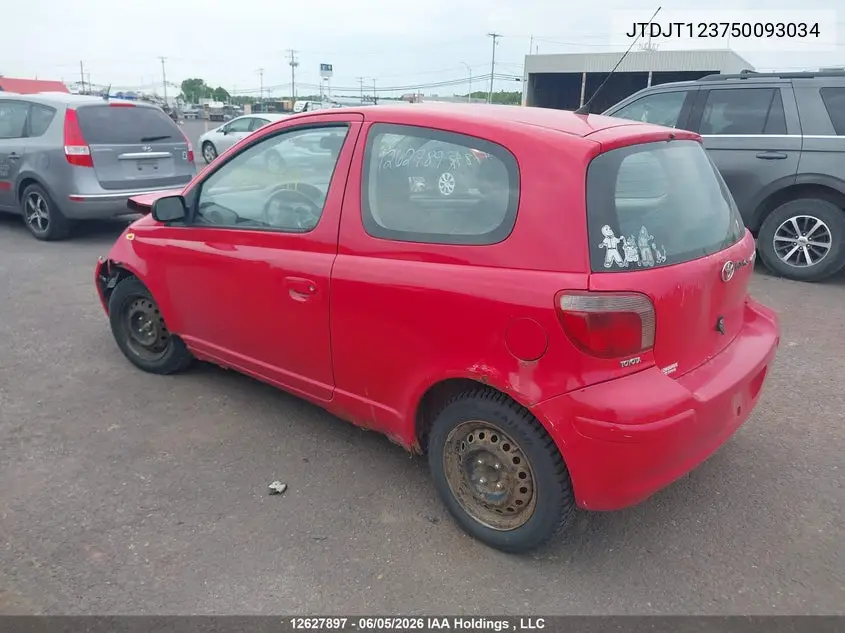 2005 Toyota Echo VIN: JTDJT123750093034 Lot: 12627897