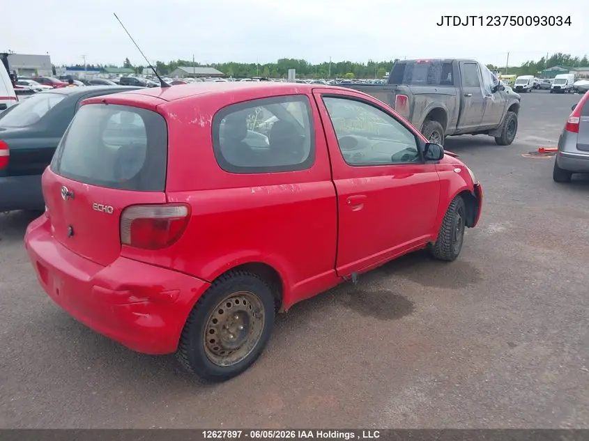 2005 Toyota Echo VIN: JTDJT123750093034 Lot: 12627897