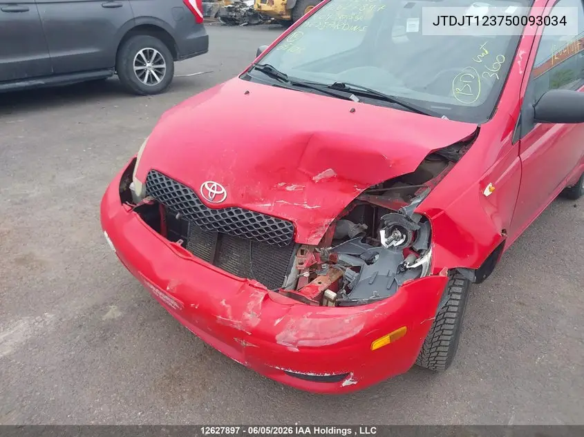 2005 Toyota Echo VIN: JTDJT123750093034 Lot: 12627897
