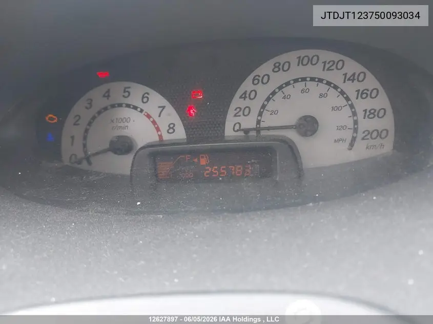 2005 Toyota Echo VIN: JTDJT123750093034 Lot: 12627897