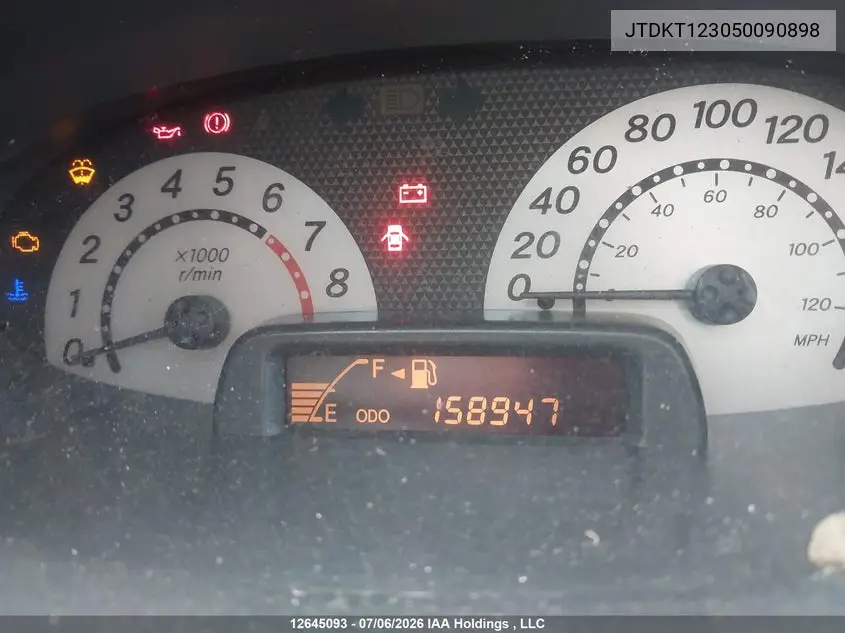 2005 Toyota Echo VIN: JTDKT123050090898 Lot: 12645093x