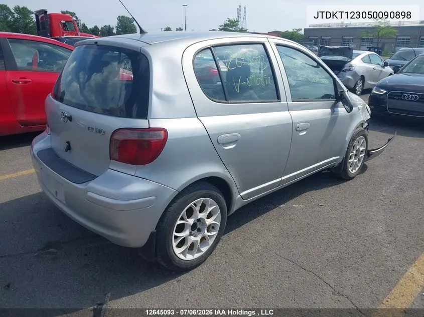 2005 Toyota Echo VIN: JTDKT123050090898 Lot: 12645093x
