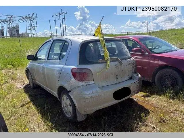 2005 Toyota Echo VIN: JTDKT123950082170 Lot: 30094354