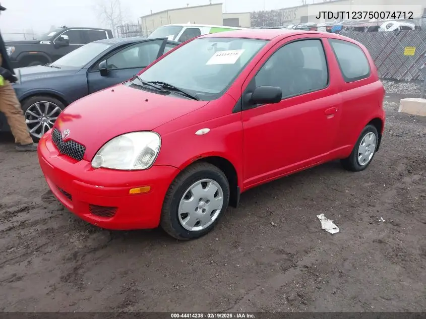 2005 Toyota Echo Ce VIN: JTDJT123750074712 Lot: 44414238
