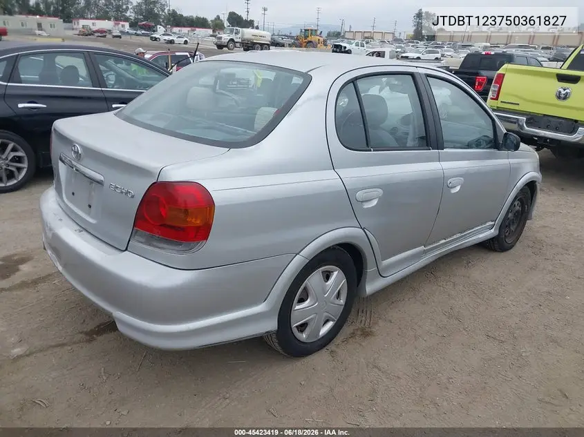 2005 Toyota Echo VIN: JTDBT123750361827 Lot: 45423419