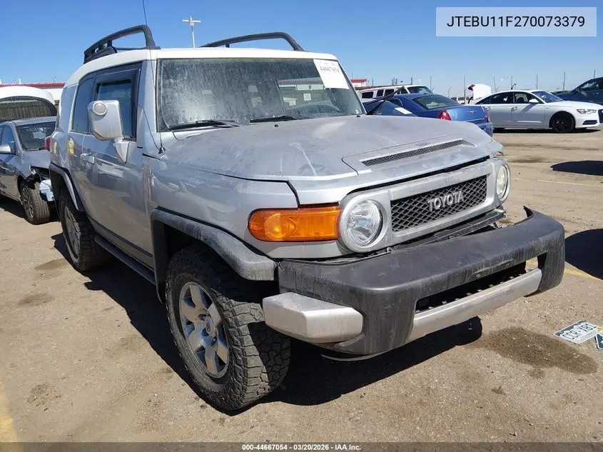 2007 Toyota Fj Cruiser VIN: JTEBU11F270073379 Lot: 44667054