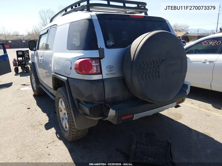 2007 Toyota Fj Cruiser VIN: JTEBU11F270073379 Lot: 44667054