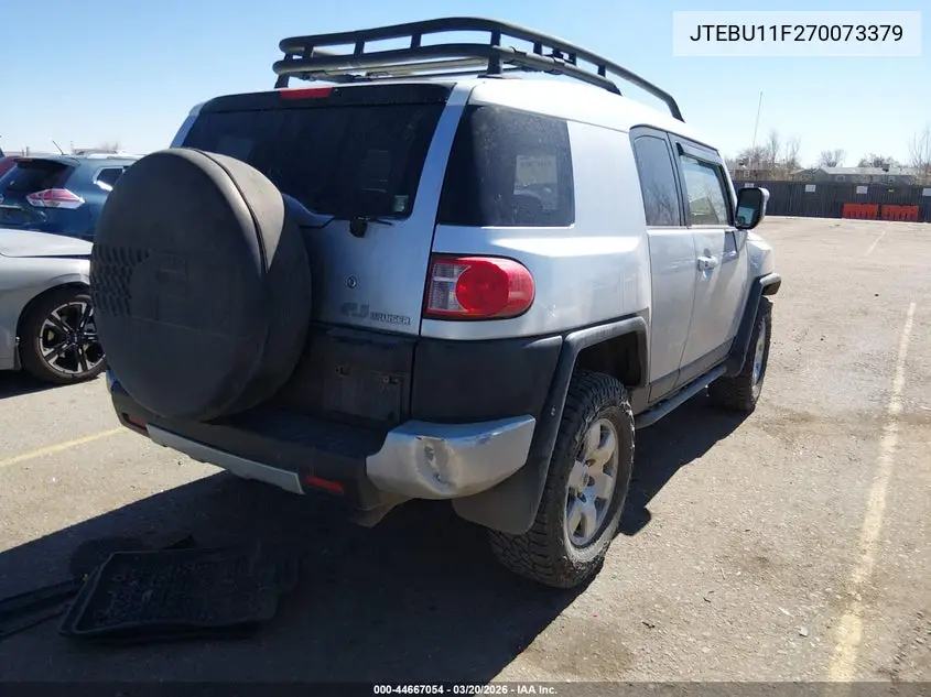 2007 Toyota Fj Cruiser VIN: JTEBU11F270073379 Lot: 44667054