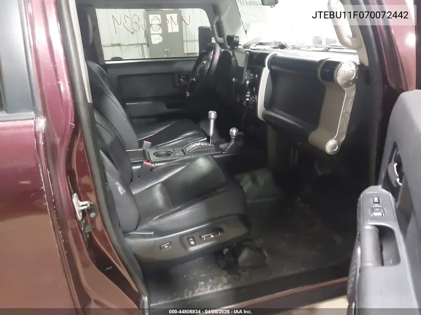 2007 Toyota Fj Cruiser VIN: JTEBU11F070072442 Lot: 44806834