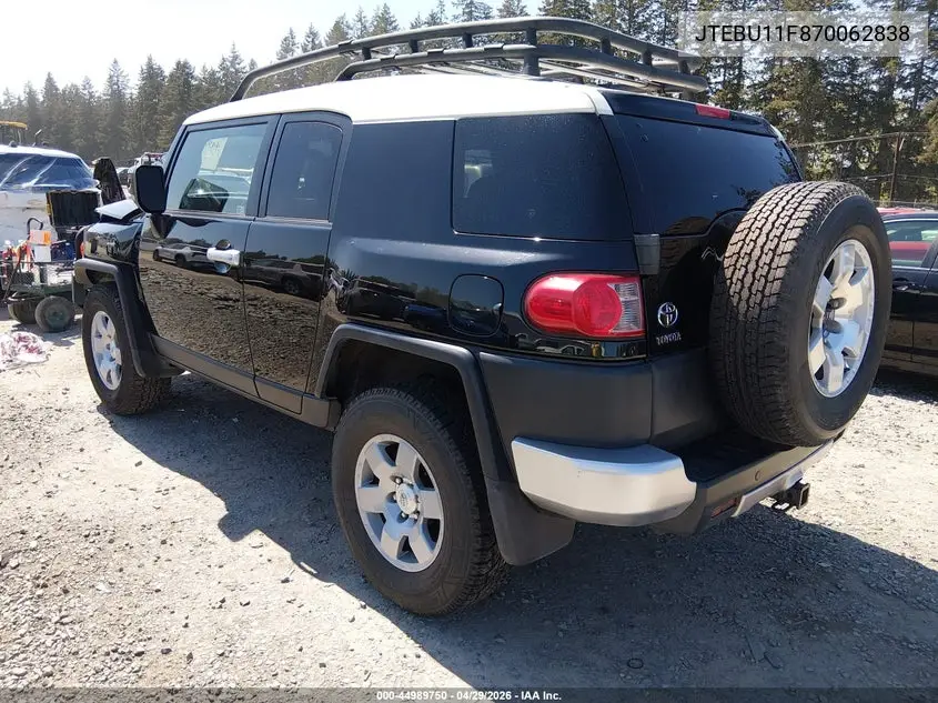 2007 Toyota Fj Cruiser VIN: JTEBU11F870062838 Lot: 44989750