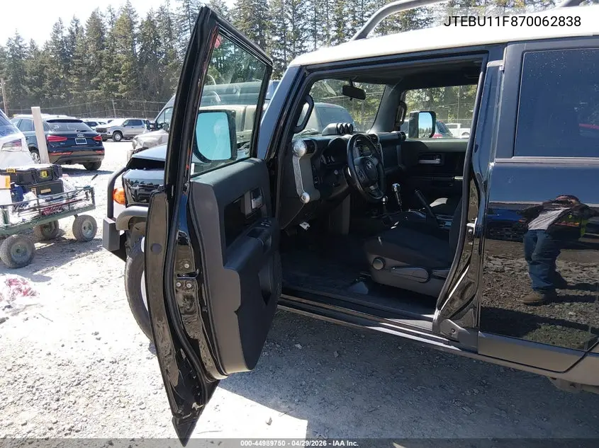 2007 Toyota Fj Cruiser VIN: JTEBU11F870062838 Lot: 44989750
