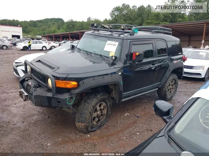 2007 Toyota Fj Cruiser VIN: JTEBU11F070070268 Lot: 45049300