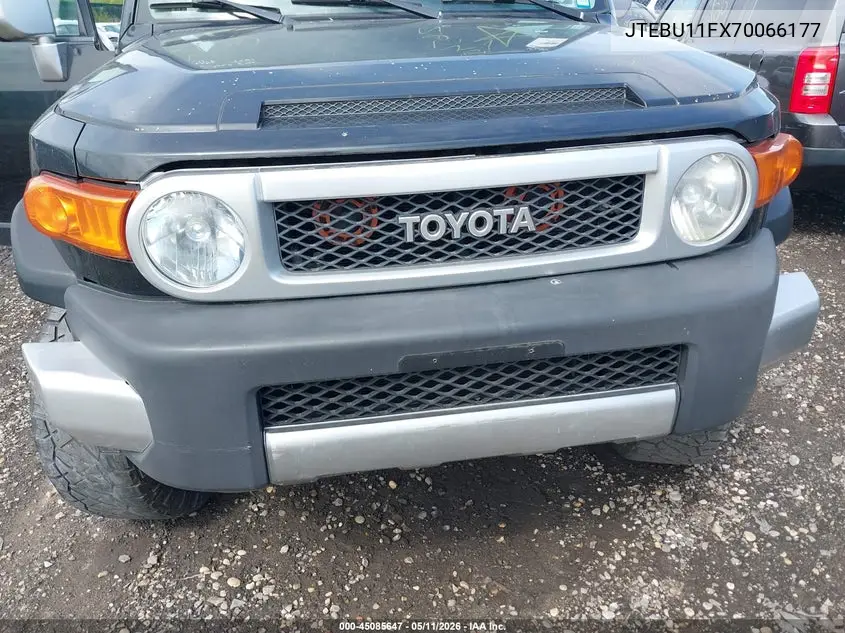 2007 Toyota Fj Cruiser VIN: JTEBU11FX70066177 Lot: 45085647