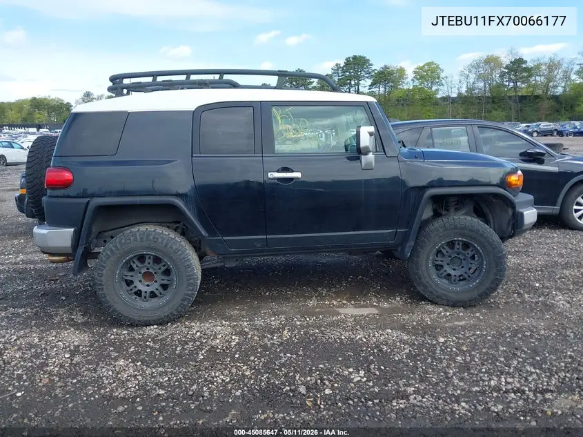 2007 Toyota Fj Cruiser VIN: JTEBU11FX70066177 Lot: 45085647