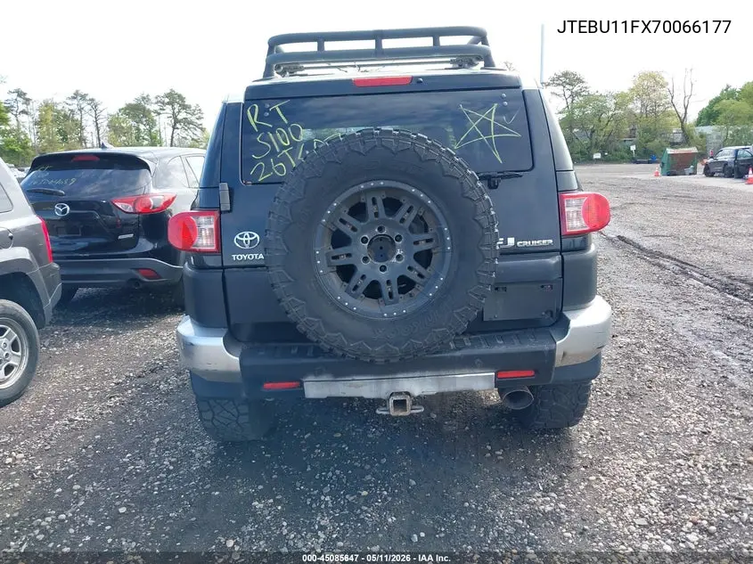 2007 Toyota Fj Cruiser VIN: JTEBU11FX70066177 Lot: 45085647
