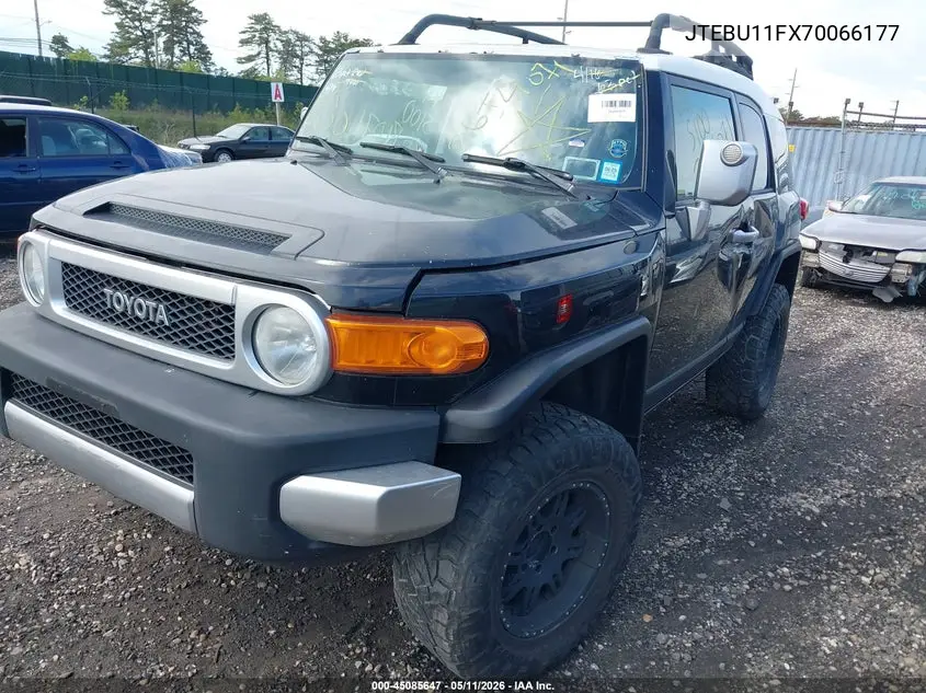 2007 Toyota Fj Cruiser VIN: JTEBU11FX70066177 Lot: 45085647