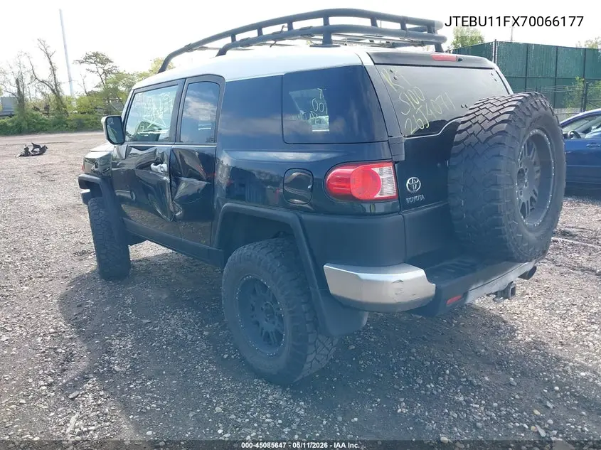 2007 Toyota Fj Cruiser VIN: JTEBU11FX70066177 Lot: 45085647