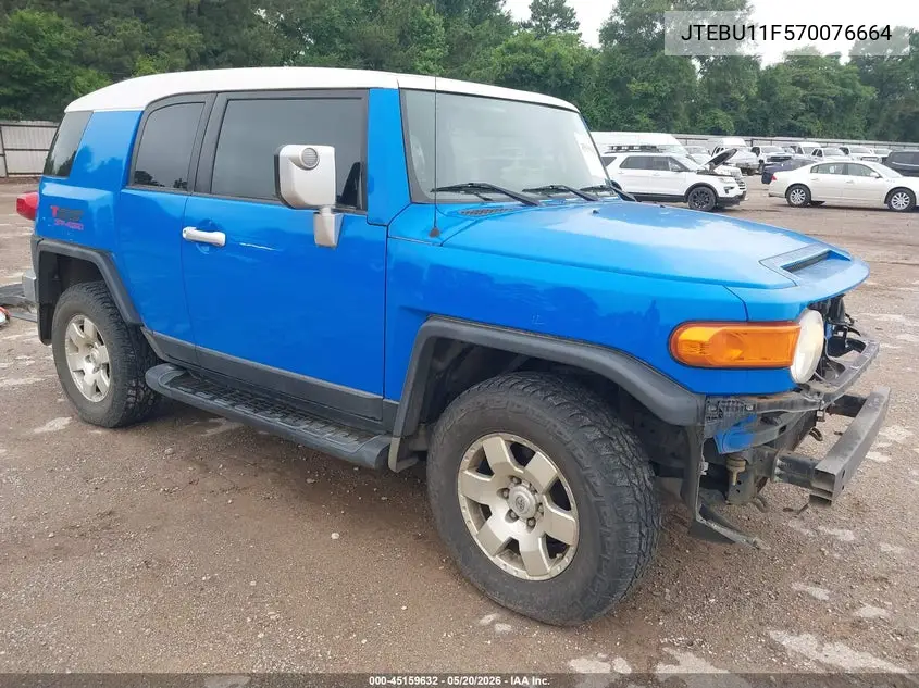 2007 Toyota Fj Cruiser VIN: JTEBU11F570076664 Lot: 45159632