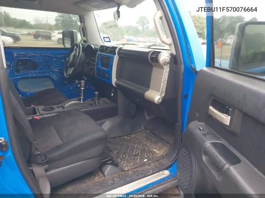 2007 Toyota Fj Cruiser VIN: JTEBU11F570076664 Lot: 45159632